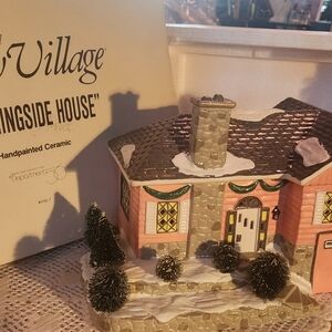 Department 56 Pink and Gray Ceramic House Decor The MORNINGSIDE HOUSE